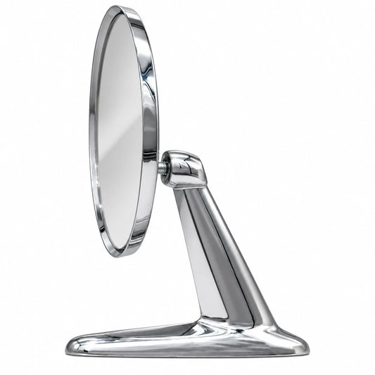 110mm Retro Door Mudguard Mirror Chrome Classic Car Flat Mirror PK60160