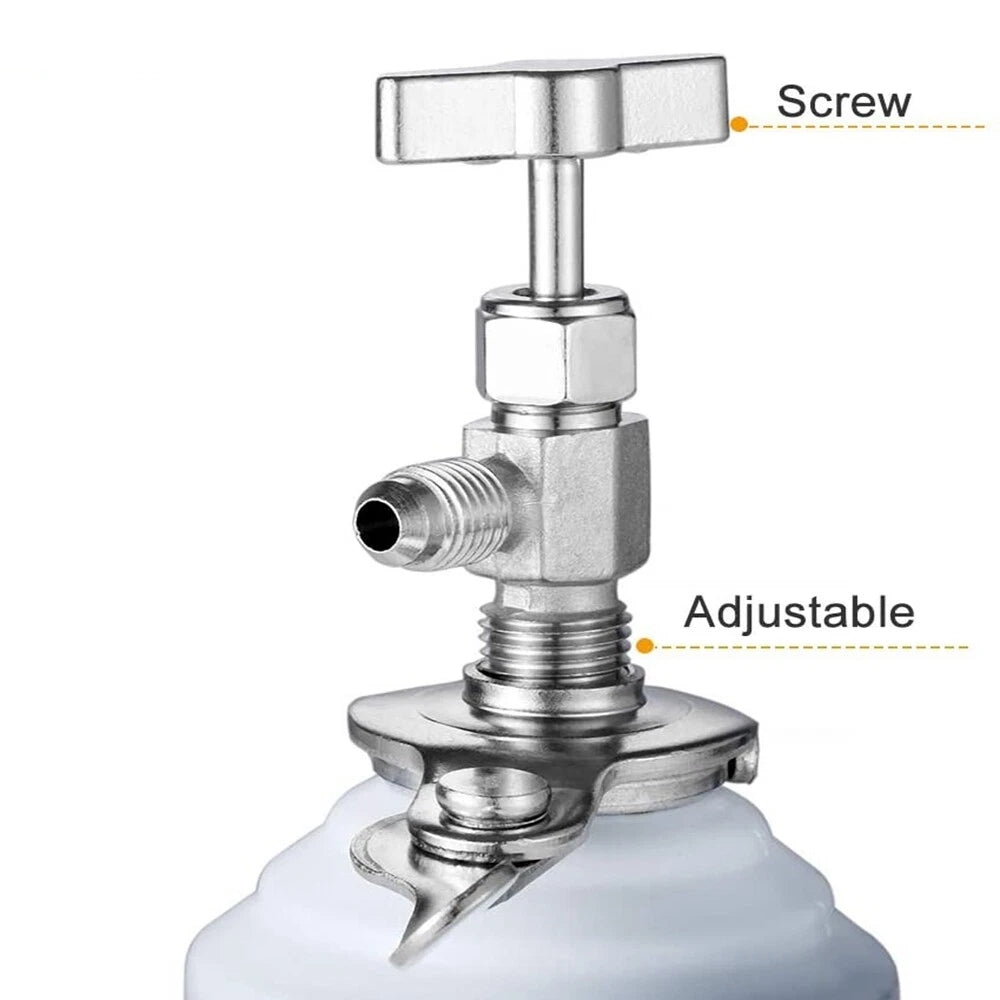 Refrigerant Can Tap Dispenser Valve Bottle Opener Tool for R134a R12 R22 R502