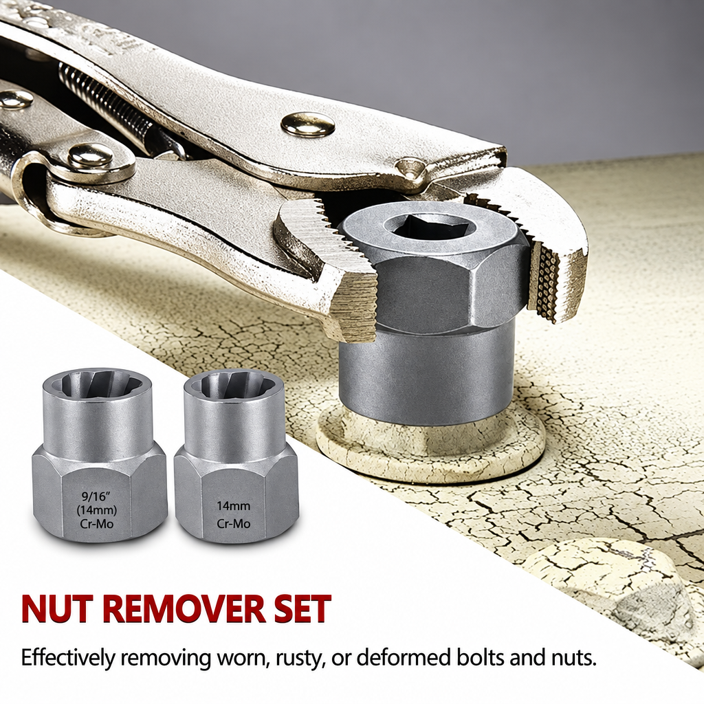 Extractor & Drill Set 26pc With Reverse Spiral Tooth Sockets & Screw Extractors 8 To 19mm