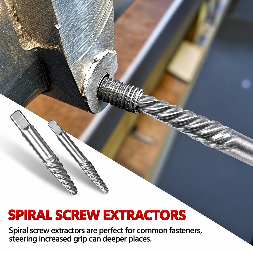 Extractor & Drill Set 26pc With Reverse Spiral Tooth Sockets & Screw Extractors 8 To 19mm
