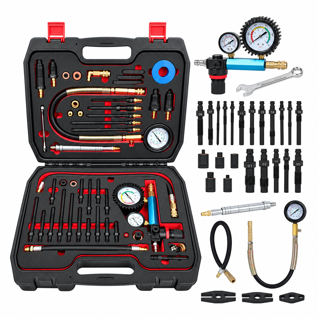 46PCS PETROL & DIESEL ENGINE COMPRESSION & LEAK TESTER MASTER KIT Free shipping