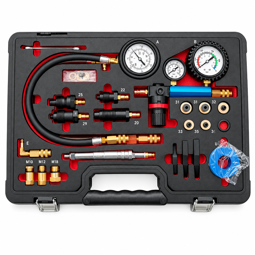 46PCS PETROL & DIESEL ENGINE COMPRESSION & LEAK TESTER MASTER KIT Free shipping
