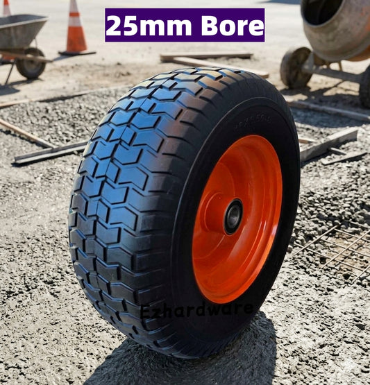 16"x6.5-8 Solid Wheelbarrow Wheel-Non-Pneumatic Tire 25mm Bore, 285kg Capacity