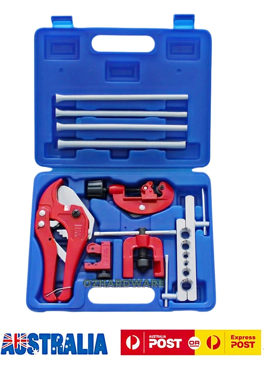 10pc Flaring tools Kit with Cutter & 180° Pipe Bender Swivel Tube Wrench for Copper, Brass & Aluminium Pipes