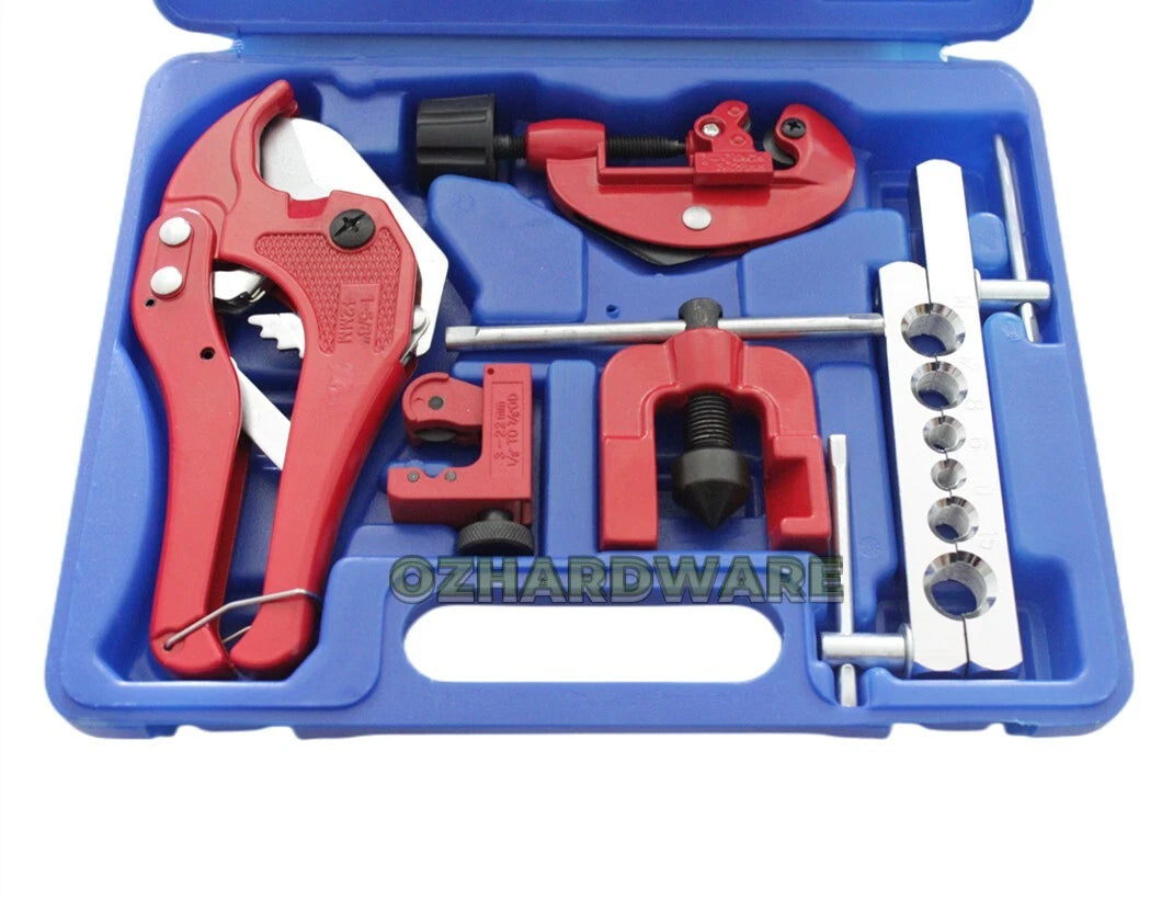 10pc Flaring tools Kit with Cutter & 180° Pipe Bender Swivel Tube Wrench for Copper, Brass & Aluminium Pipes