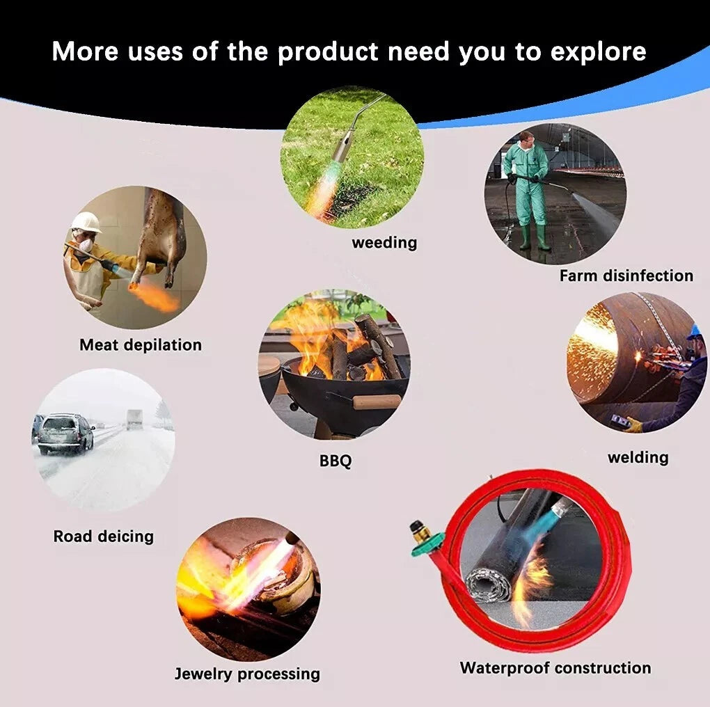50mm Propane Gas Weed Torch Burner Shrub Weed Grass Killer Meat depliation