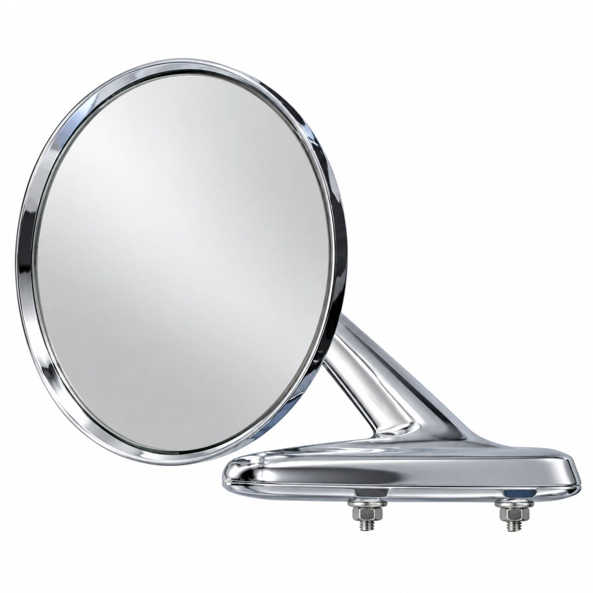 110mm Retro Door Mudguard Mirror Chrome Classic Car Flat Mirror PK60160