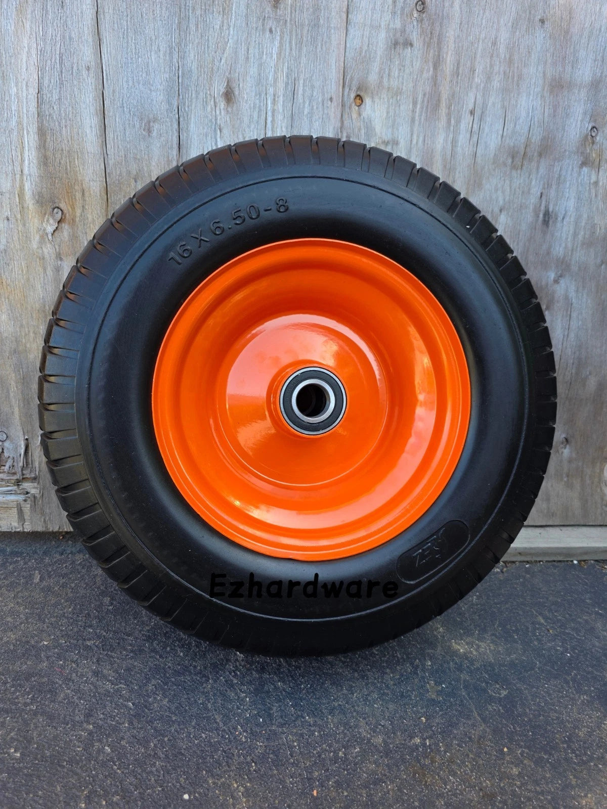 16"x6.5-8 Solid Wheelbarrow Wheel-Non-Pneumatic Tire 25mm Bore, 500lbs Capacity