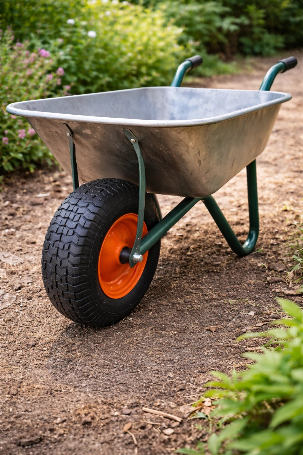 16"x6.5-8 Solid Wheelbarrow Wheel-Non-Pneumatic Tire 25mm Bore, 500lbs Capacity