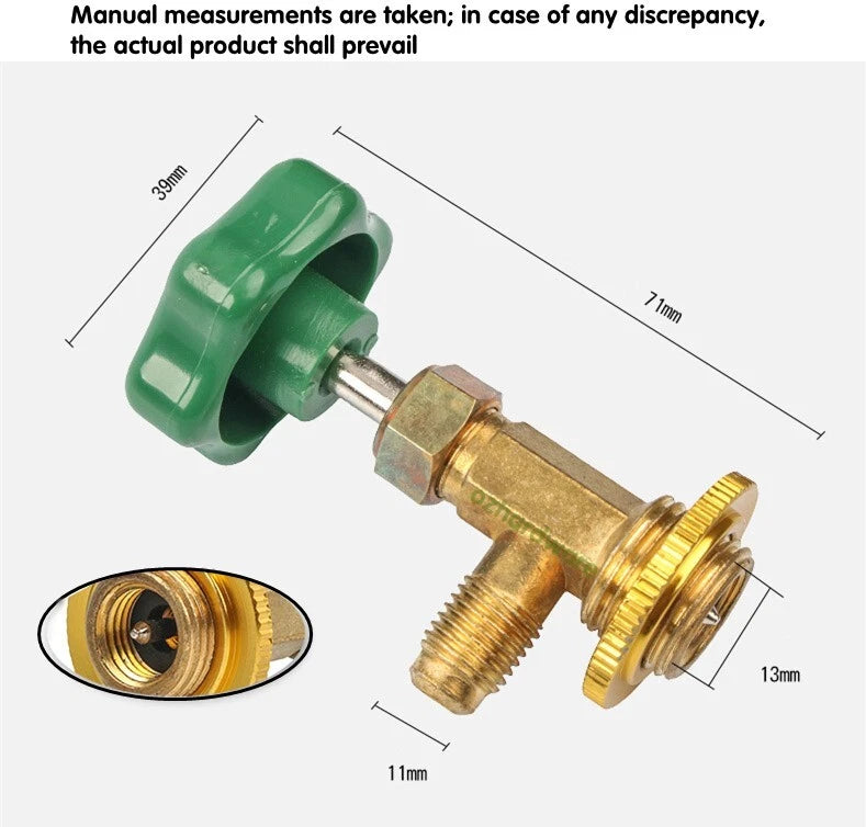 Refrigerant Dispensing Bottle Opener Can Tap Valve Connector R12/R22/R410/R600A
