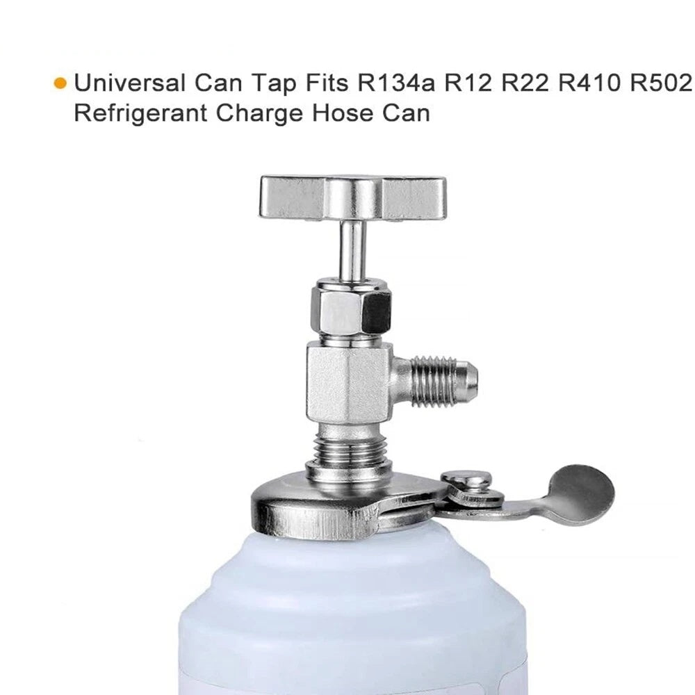 Refrigerant Can Tap Dispenser Valve Bottle Opener Tool for R134a R12 R22 R502