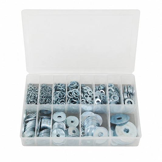 670pc Flat Washer Assortment Kit Steel Metric Washers Set M3-M10