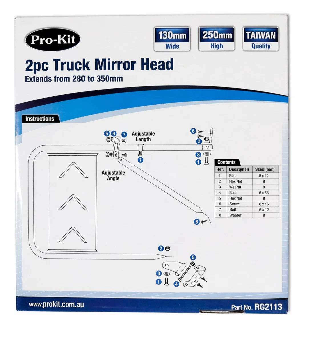 2PC Mirror 127x254mm (5″ x 10″) Truck West Coast Towing Side Made Taiwan