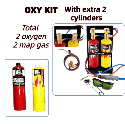 Oxygen Portable Oxy Kit Welding Cutting & Brazing Torch Gas Kit With Cylinders